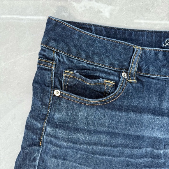 Women’s American Eagle Stretch Dark Wash Jean Shorts Plus Size 14 - Picture 5 of 16